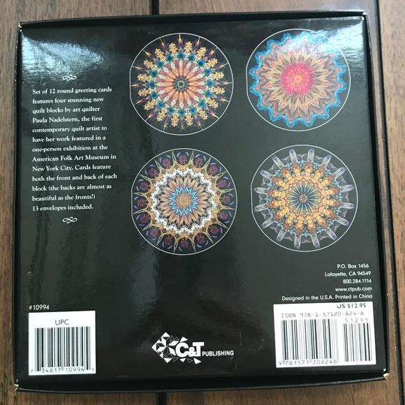 Paula Nadelstern Kaleidoscope Quilt Notecards Set 12 Quilt Blocks Original Box - Picture 4 of 8